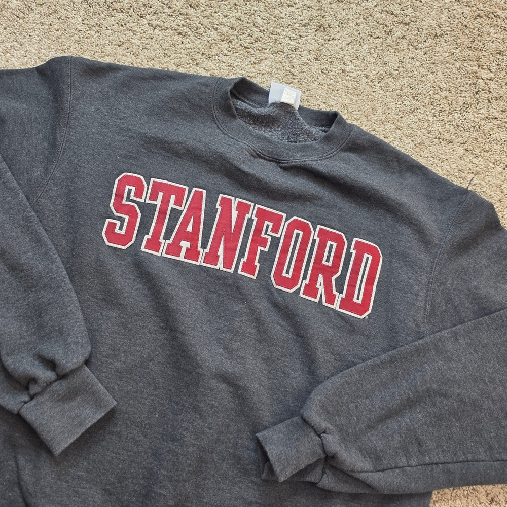 Champion Stanford University Sweatshirt Mens Medium Gray Fleece Collegiate Adult